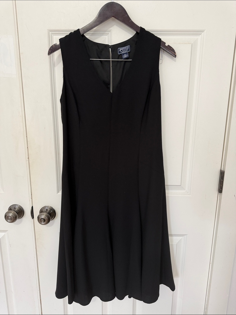 American Living Black Sleeveless V-Neck Midi Dress size 10 NWT